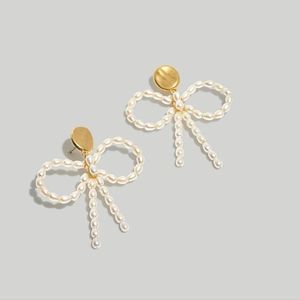 Madewell Pearl Bow Statement Earrings